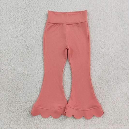 Baby Girls Kids Scalloped Pants Bottoms Cotton Pink Clothes