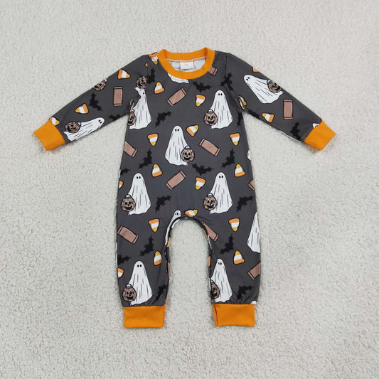 Baby Boys Infant Long Sleeves Halloween Ghosts Pumpkins Romper Clothes