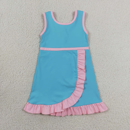 Baby Girls Kids Sleeveless Shorts Scallop Dress Yoga Active Summer Clothes