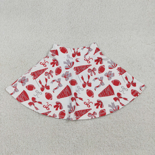 Baby Girl Kids Red Bows Football Yoga Shorts Skirt Skorts Bottoms