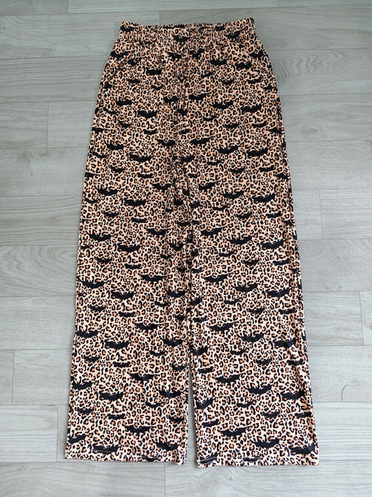 No moq Preorder Adult Women Halloween Bats Leopard Pants Bottoms Clothes