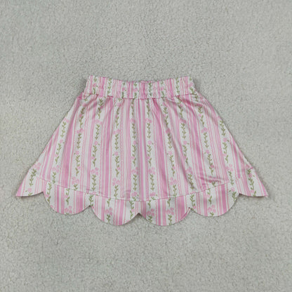 Baby Girls Kids Floral Pink Shorts Skirt Bottom