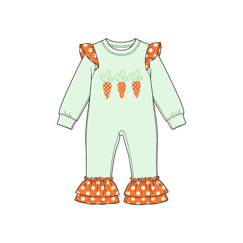 Moq 5 Preorder Baby Toddler Kids Long Sleeves Carrots Easter Romper Clothes