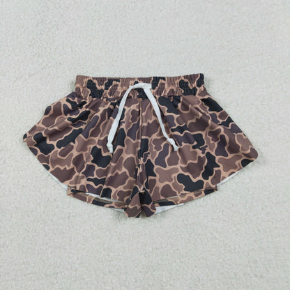 Baby Girls Brown Camo Yoga Southern Shorts Bottoms
