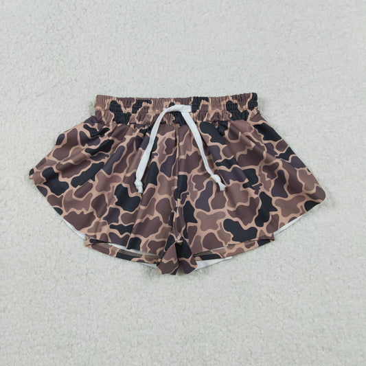 Baby Girls Brown Camo Yoga Southern Shorts Bottoms