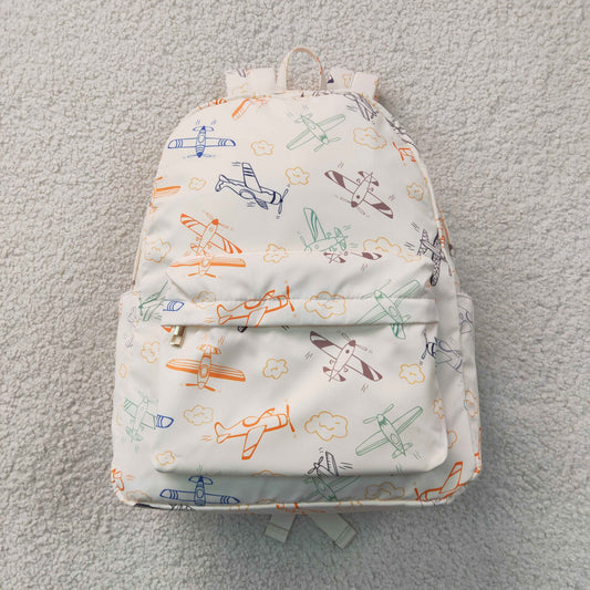 Baby Boys Kids Bows Planes Print Zipper Backpack School Bag