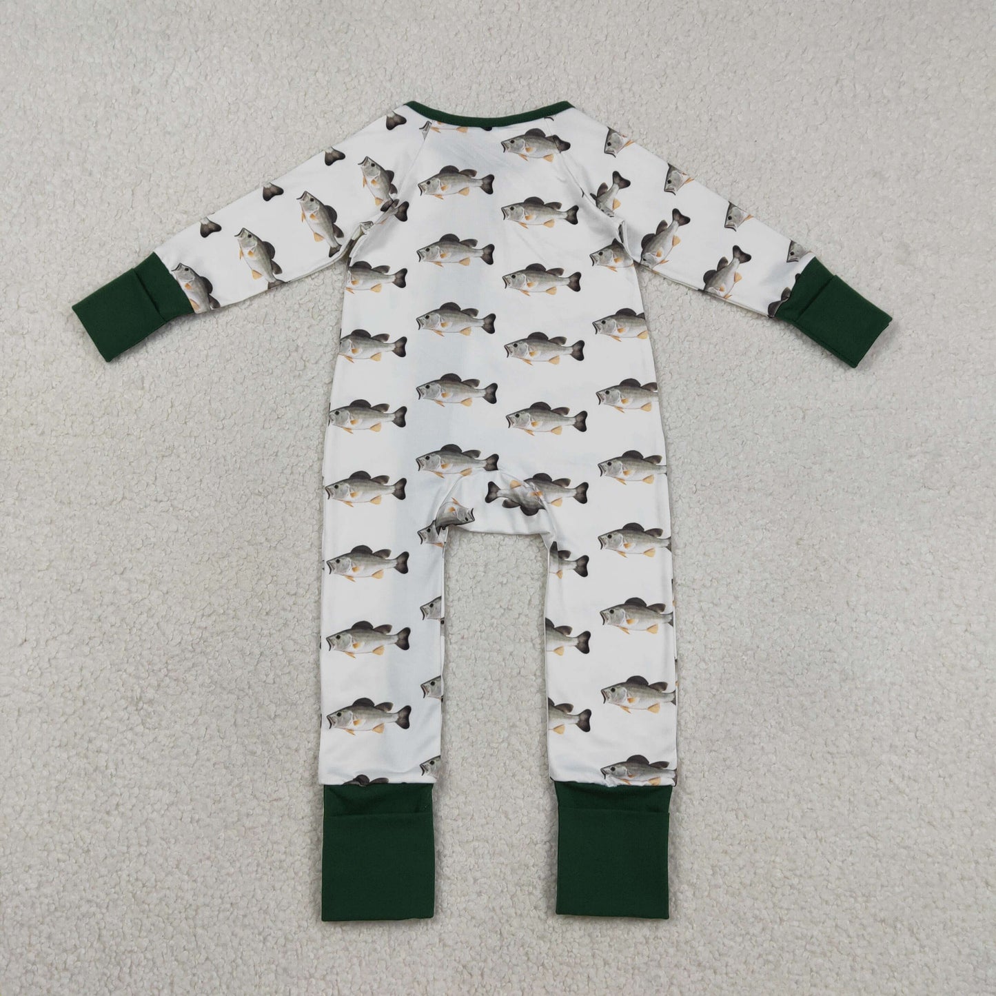 RTS Baby Boys Kids Long Sleeves Fish Zipper Pajamas Romper
