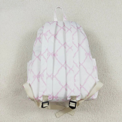 USA Shop Baby Girls Kids Pink Bows Backpack Zip Back Bag