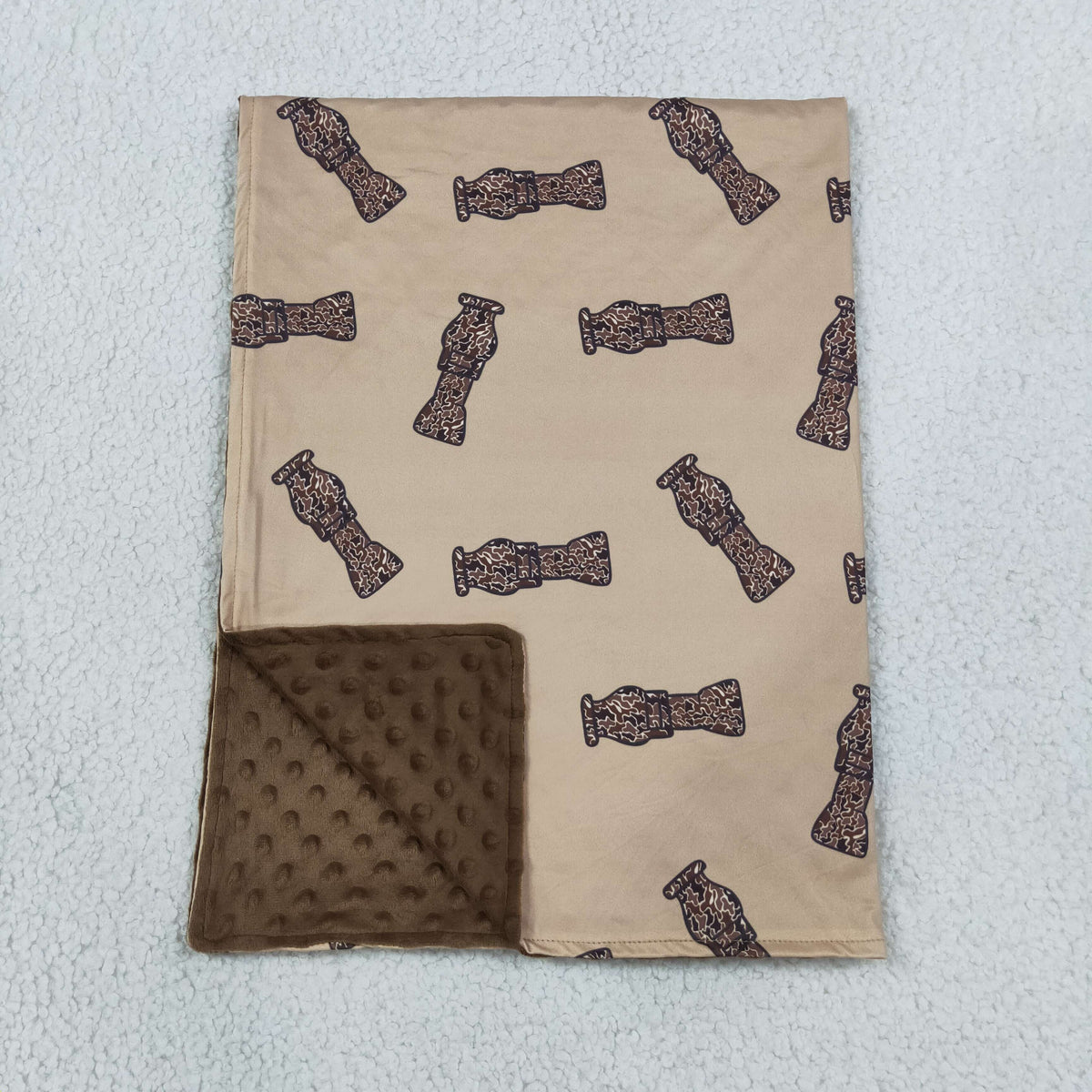 Baby Boys Kids Camo Tools Brown Blanket