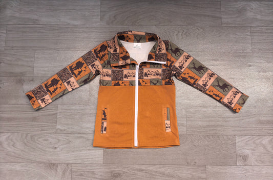 No moq Preorder Baby Boys Kids Deer Dogs Ducks Zipper Pockets Jacket Hunting Clothes