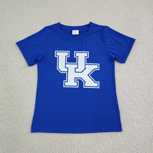 Baby Boy Kids Blue Short Sleeves Cotton Shirt Team Clothes