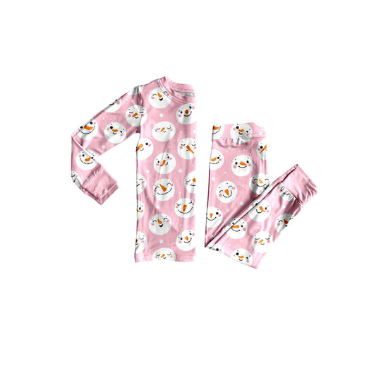 Moq 5 Preorder Baby Girls Kids Long Sleeves Christmas Shirt Pants Pink Set Pajamas Clothes