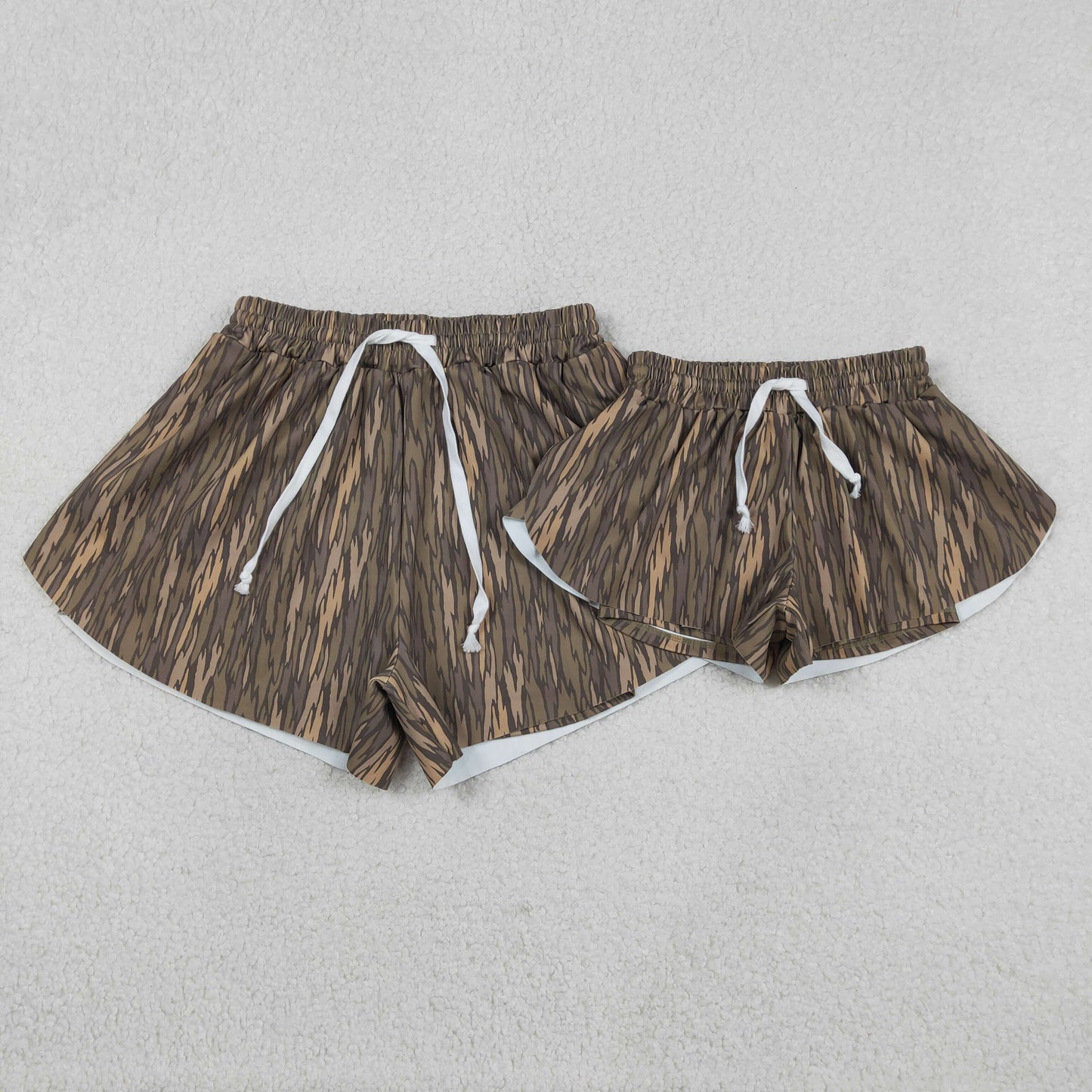 RTS Sibling Kids Girls Adult Women Southern Camo Shorts Yoga Active Bottom Mom and Me Clothes