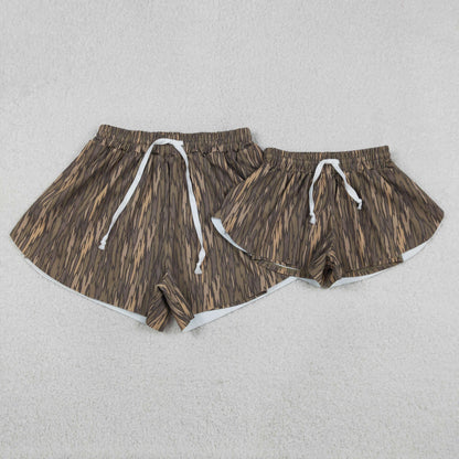 RTS Sibling Kids Girls Adult Women Southern Camo Shorts Yoga Active Bottom Mom and Me Clothes