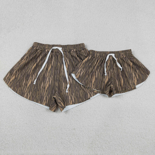 RTS Sibling Kids Girls Adult Women Southern Camo Shorts Yoga Active Bottom Mom and Me Clothes