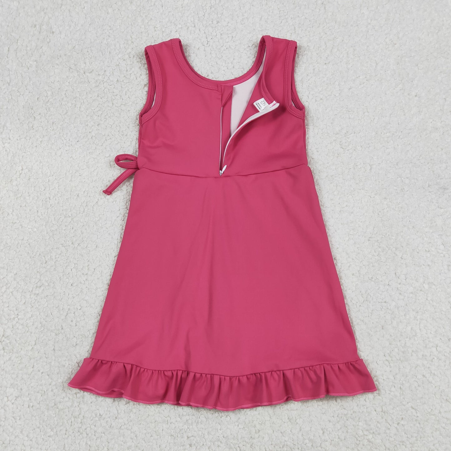 Baby Girls Kids Sleeveless Pink Scallop Yoga Active Knee Length Dress