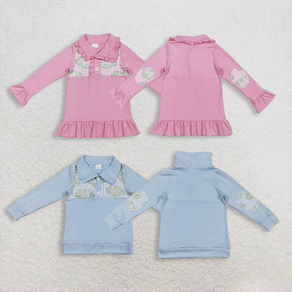 RTS Sibling Baby Boys Girls Kids Long Sleeves Golf Buttons Pullover Shirts Tops
