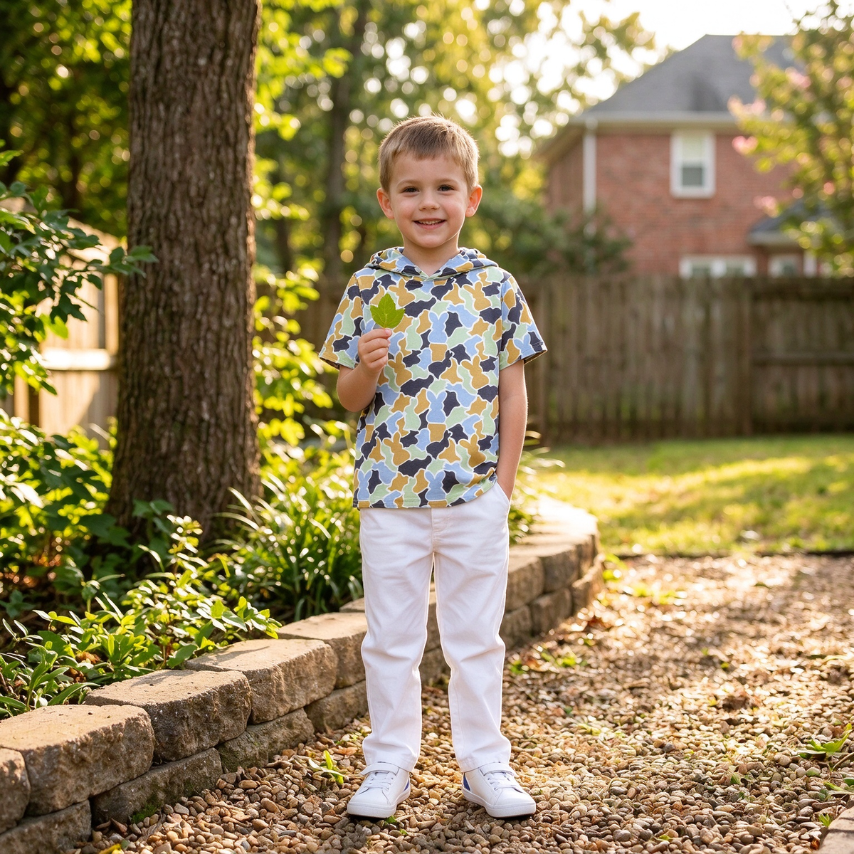 Baby Boys Toddler Short Sleeves Rabbits Hoodie Easter Shirt Tops Camo Clothes RTS