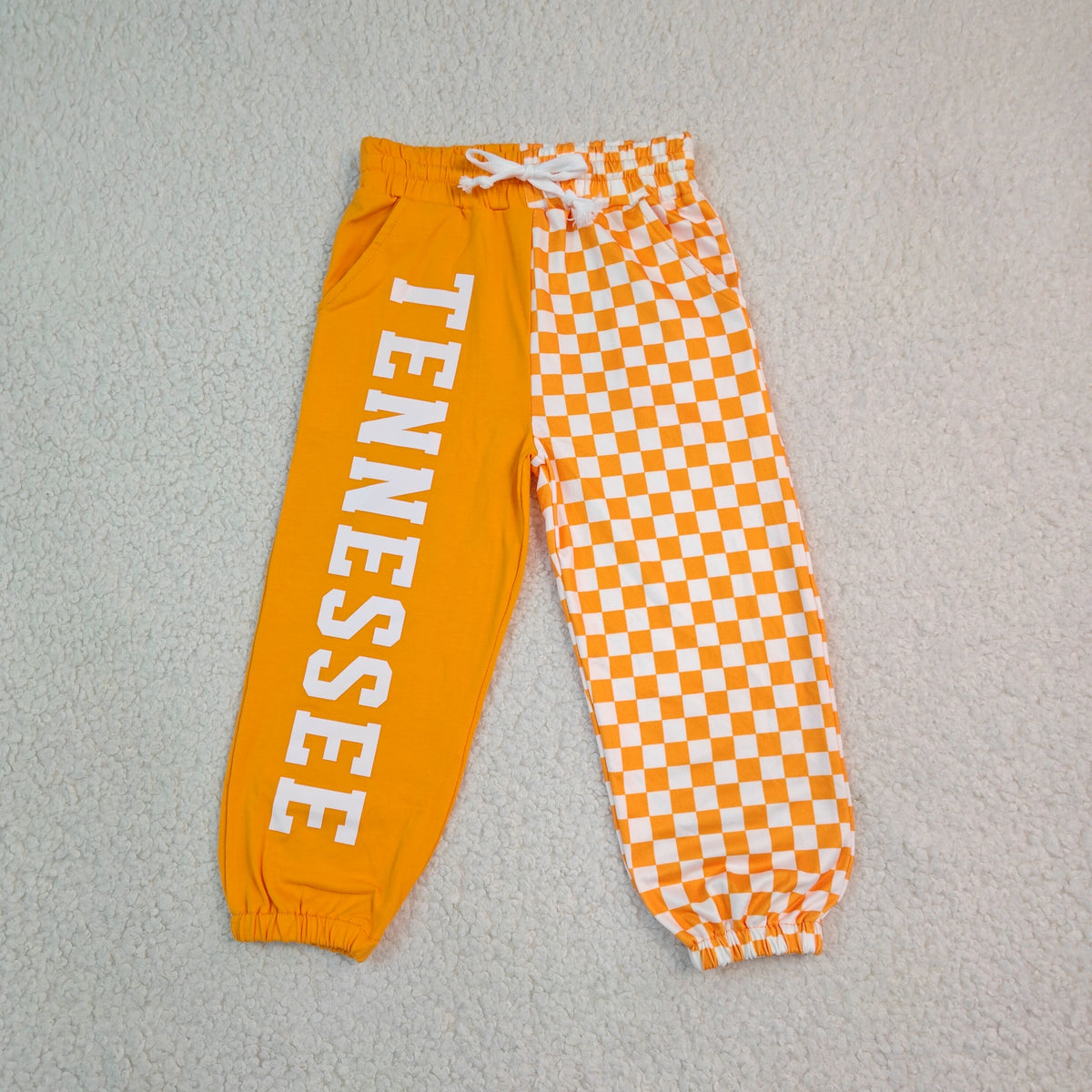 Baby Boys Kids Orange Checked Pockets Pants Bottoms Team Clothes