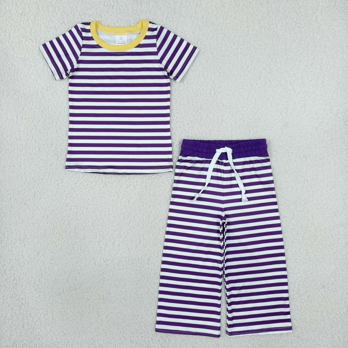 Sibling Baby Girls Kids Short Sleeves Stripes Shirts Pants Pajamas Sets Clothes