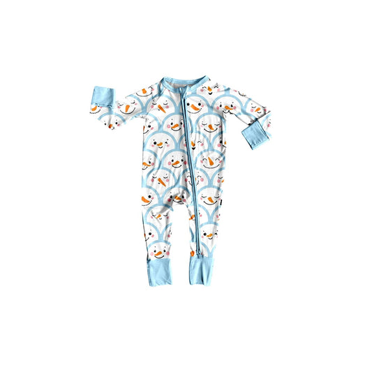Moq 5 Preorder Baby Boys Kids Long Sleeves Christmas Zipper Sleeper Footie Romper Blue Clothes