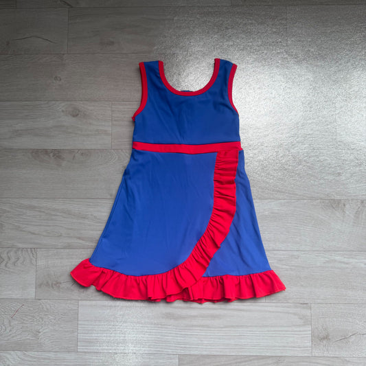 No moq Preorder Baby Girls Kids Sleeveless Shorts Knee Length Navy Dress Yoga Active Scallop Clothes