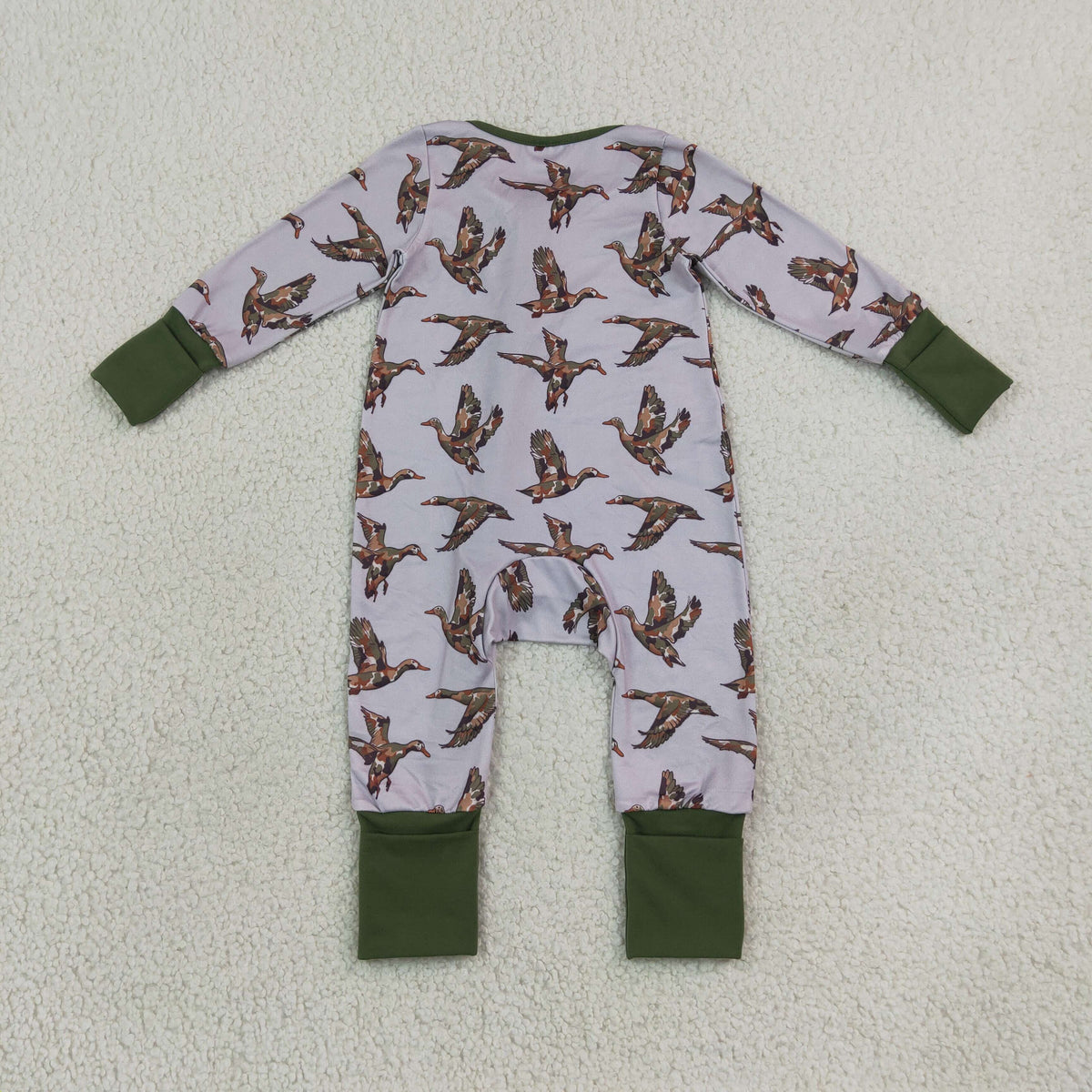 Baby Boys Infant Long Sleeves Camo Ducks Zipper Footie Sleeper Romper Clothes