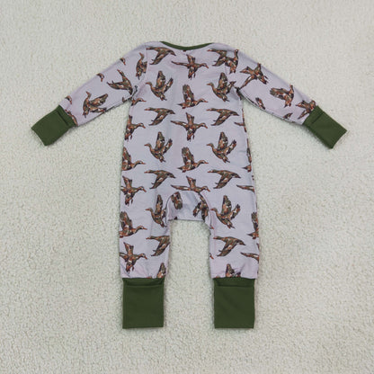 Baby Boys Infant Long Sleeves Camo Ducks Zipper Footie Sleeper Romper Clothes