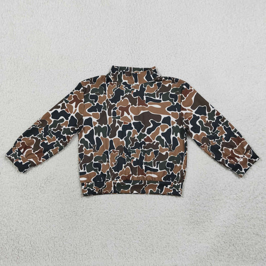 Baby Girls Kids Long Sleeves Brown Camo Yoga Active Shirt Tops