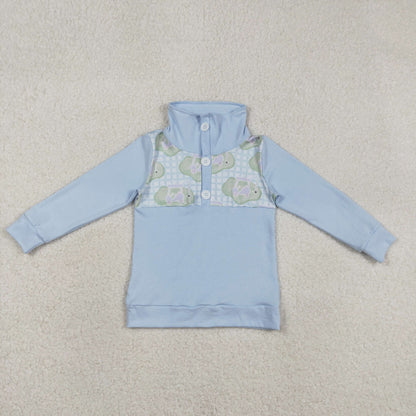 RTS Baby Girls Kids Pink Long Sleeves Golf Buttons Pullover Shirt