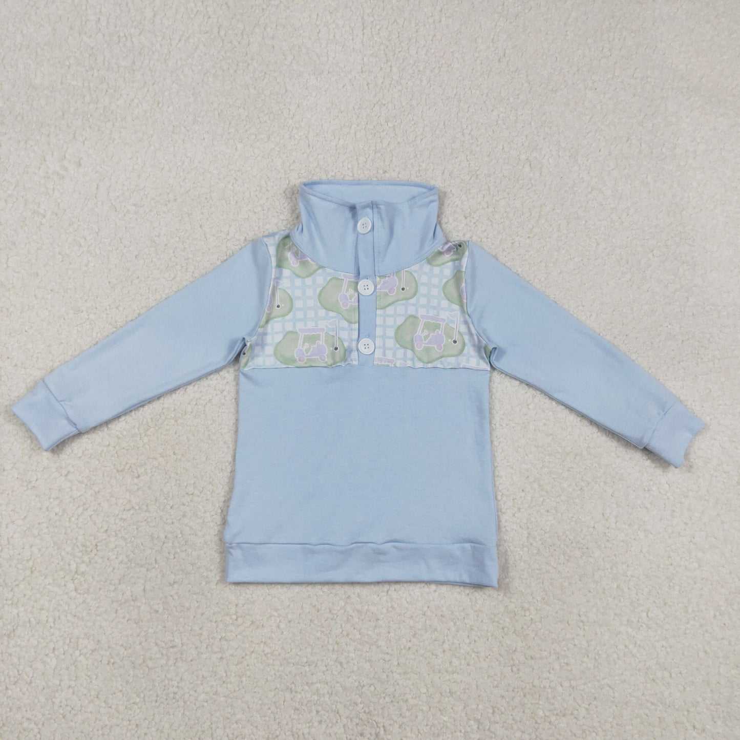 RTS Sibling Baby Boys Girls Kids Long Sleeves Golf Buttons Pullover Shirts Tops