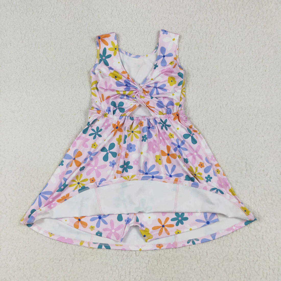 RTS Baby Girl Toddler Sleeveless Sibling Knee Length Yoga Active Dress