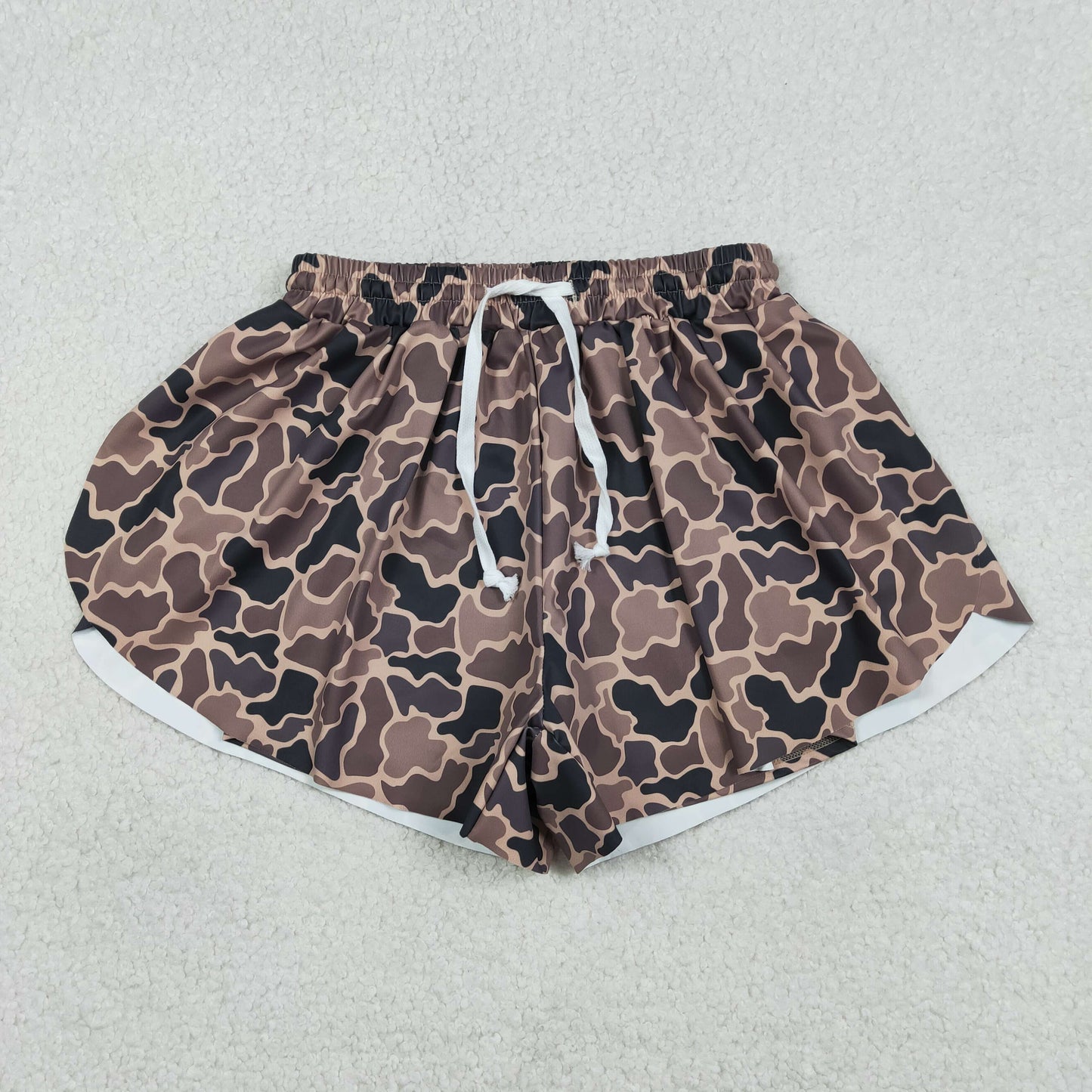 Adult Women Brown Camo Yoga Southern Shorts Bottoms