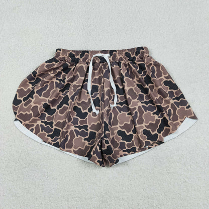 Sibling Kids Girls Adult Women Brown Camo Yoga Southern Shorts Bottoms