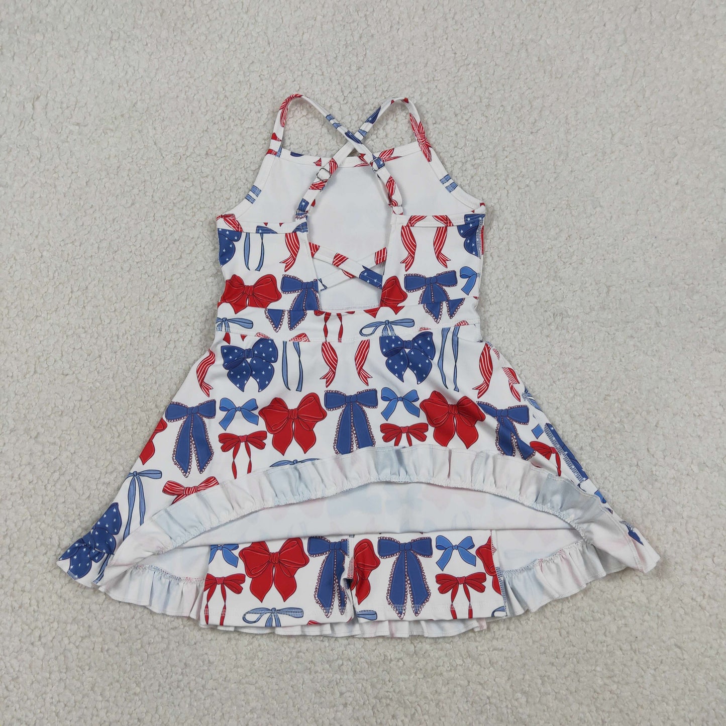 Sibling Baby Girl Kids Sleeveless Bows Knee Length Yoga Active Dresses