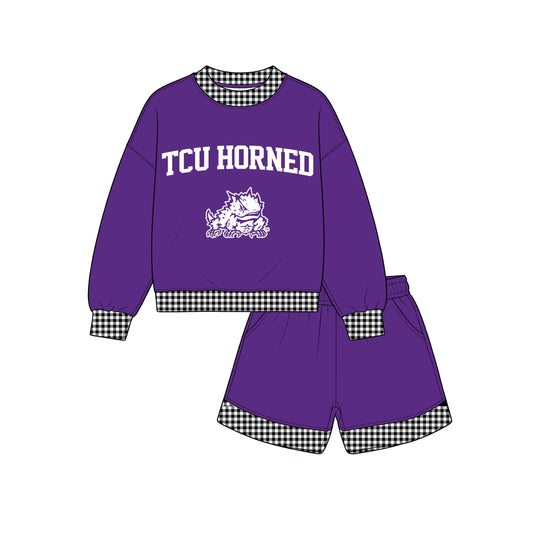 Moq 5 Baby Girls Kids Long Sleeves Shirt Shorts Team Set Clothes