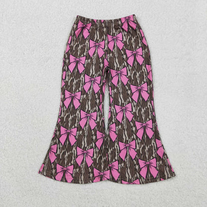 RTS Sibling Baby Girls Kids Embroidery Bows Southern Camo Smocked Dress Romper Pants