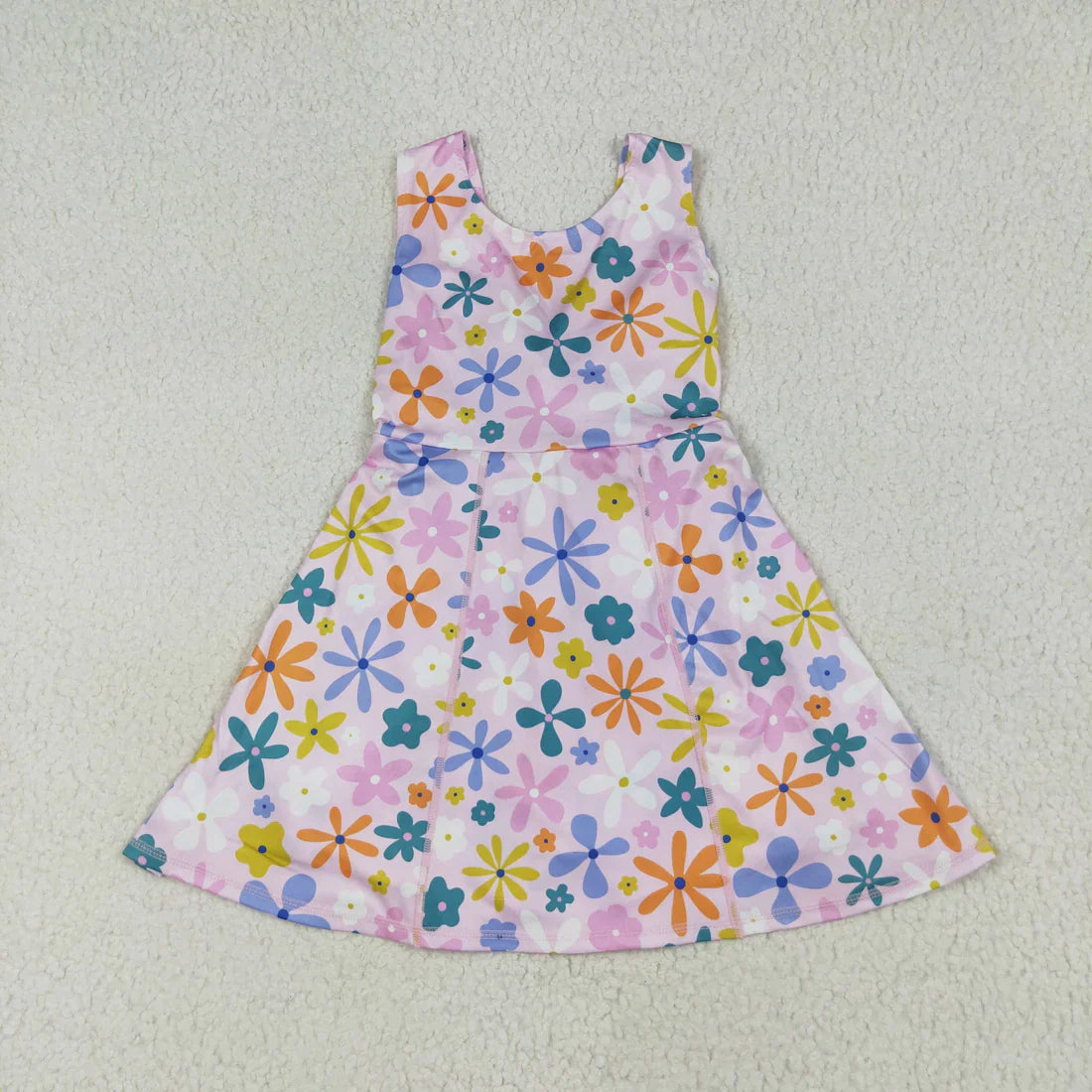 RTS Baby Girl Toddler Sleeveless Sibling Knee Length Yoga Active Dress