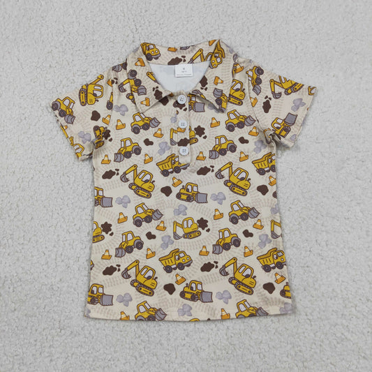 Baby Boys Toddler Short Sleeves Excavator Polo Shirt Tops
