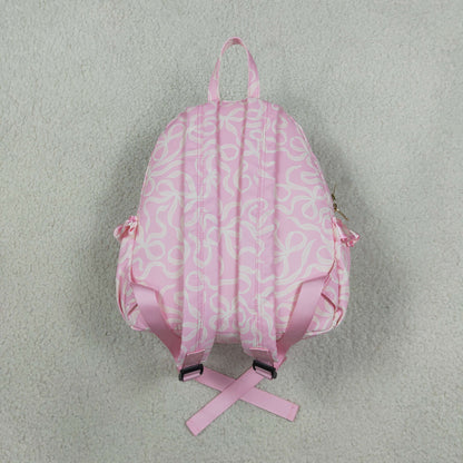 Baby Girls Kids Pink Bows Ruffle Zipper Backpack Bag RTS