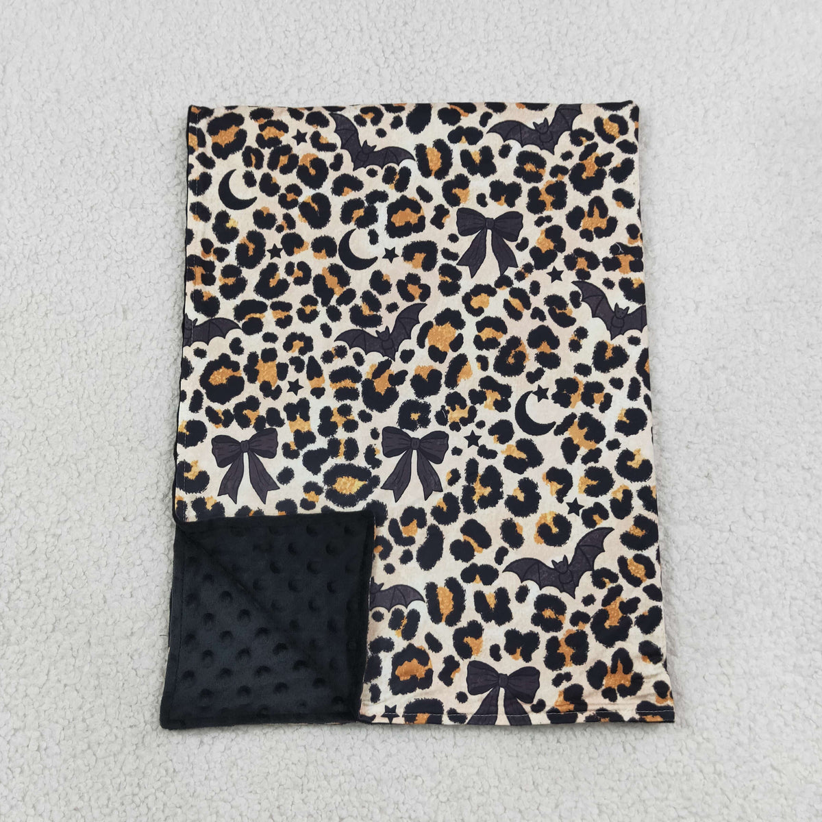 Baby Girls Toddler Bats Leopard Halloween Black Blanket