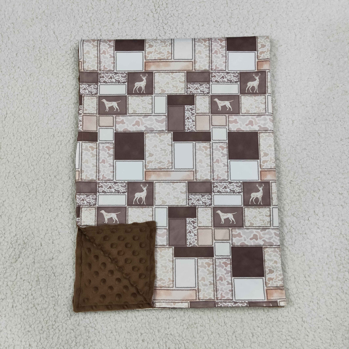 Baby Boys Kids Deer Dogs Camo Blanket