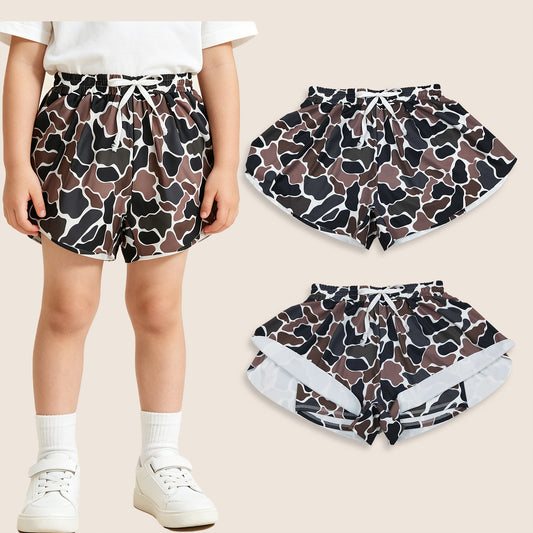 Adult Women Dark Brown Camo Yoga Southern Shorts Bottoms