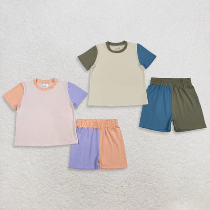 Sibling Baby Boys Girls Kids Short Sleeves Shirts Shorts Cotton Sets Summer Clothes