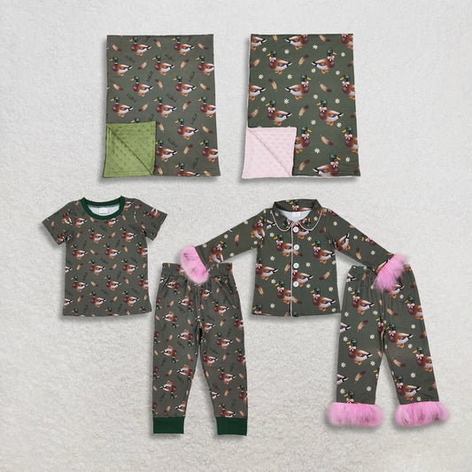 Sibling Baby Boys Girls Kids Ducks Shirts Pants Hunting Pajamas Sets Blankets