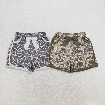 Sibling Baby Girls Bows Pockets Camo Shorts Summer Bottoms Clothes