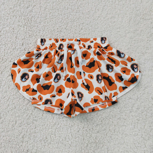 Sibling Baby Girls Adult Women Orange Leopard Dogs Team Yoga Active Ruffle Shorts Bottom RTS