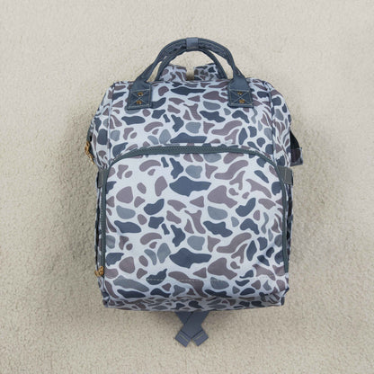Baby Boys Kids Grey Camo Zipper Backpack School Bag RTS