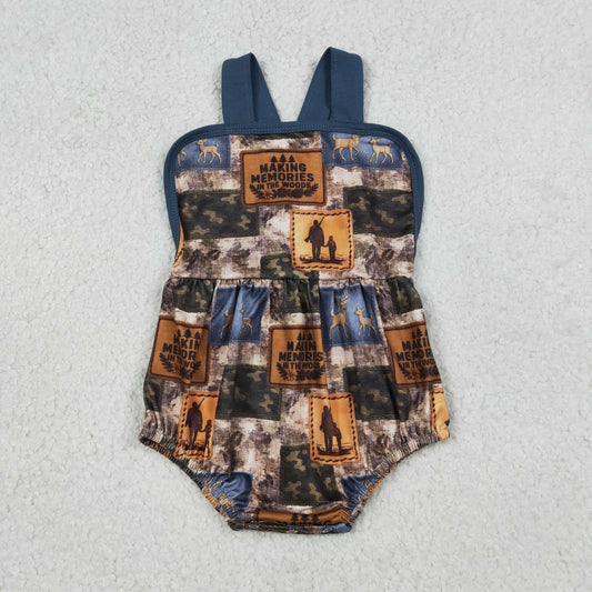 RTS Baby Boys Infant Sleeveless Hunting Deer Camo Bubble Romper