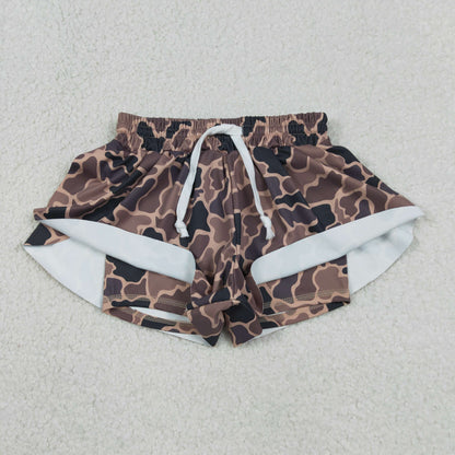 Baby Girls Brown Camo Yoga Southern Shorts Bottoms